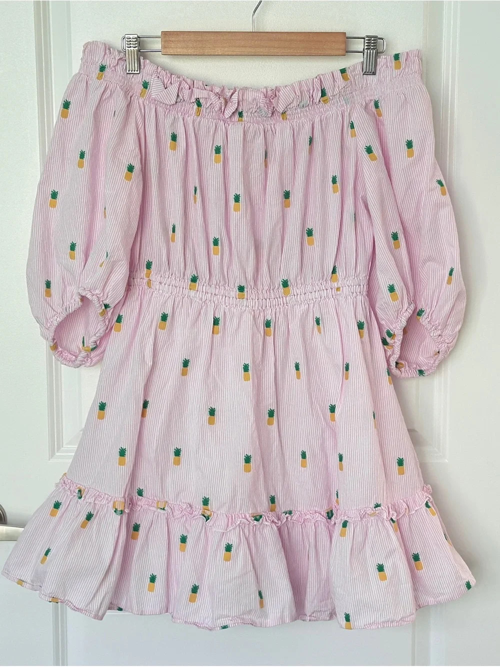 Kate Spade Pink Pineapple Off-Shoulder Dress
